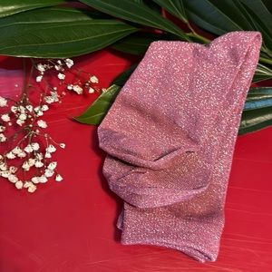 Pink silver shiny socks size 5-9 women